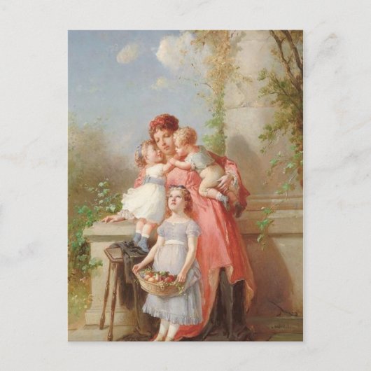 Vintage - Moeder & kinderen Briefkaart (Voorkant)