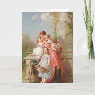 Vintage - Moeder & kinderen Kaart