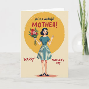 Vintage Moederdag Bloemkaart Kaart