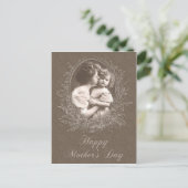 Vintage Moederdag moeder en kind Briefkaart (Staand voorkant)