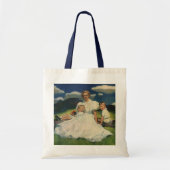 Vintage Moederdag, moeder met kinderen Tote Bag (Voorkant)