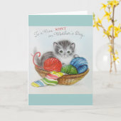 Vintage Moederdag Wenskaart Kaart (Gele Bloem)