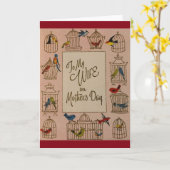 Vintage Moederdag Wenskaart Kaart (Gele Bloem)