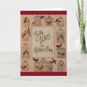 Vintage Moederdag Wenskaart Kaart