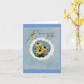 Vintage Moederdag wenskaart Kaart (Gele Bloem)