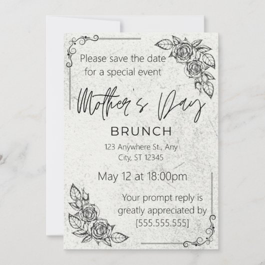 Vintage, Moederschap Koesteren, Moederdag brunch Kaart (Voorkant)