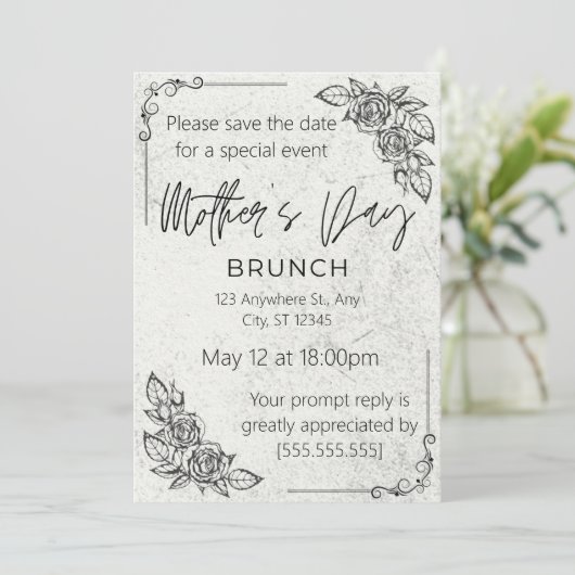 Vintage, Moederschap Koesteren, Moederdag brunch Kaart (Staand voorkant)