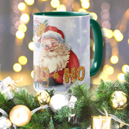Vintage Mok Santa & Gingerbrood Ho-Ho-Ho-Koffie