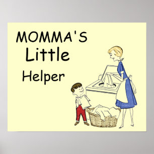 Vintage Momma's Poster met kleine helper