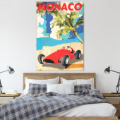 VINTAGE MONACO RACE REISPOSTER CANVAS AFDRUK (Insitu (Slaapkamer))