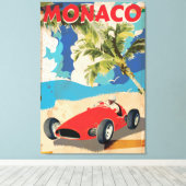 VINTAGE MONACO RACE REISPOSTER CANVAS AFDRUK (Insitu (Houten vloer))