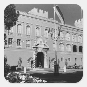 Vintage Monaco Vorstendom prinselijk paleis Vierkante Sticker