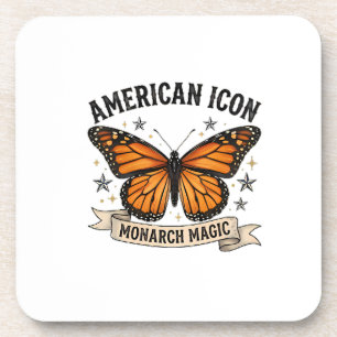 Vintage Monarch Vlinder Amerikaanse Icoon Lendekus Bier Onderzetter