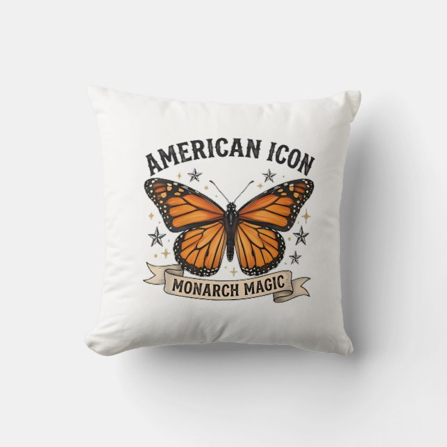 Vintage Monarch Vlinder Amerikaanse Icoon Lenden K Kussen (Voorkant)