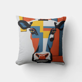 vintage mondrian animal cow 2 kussen
