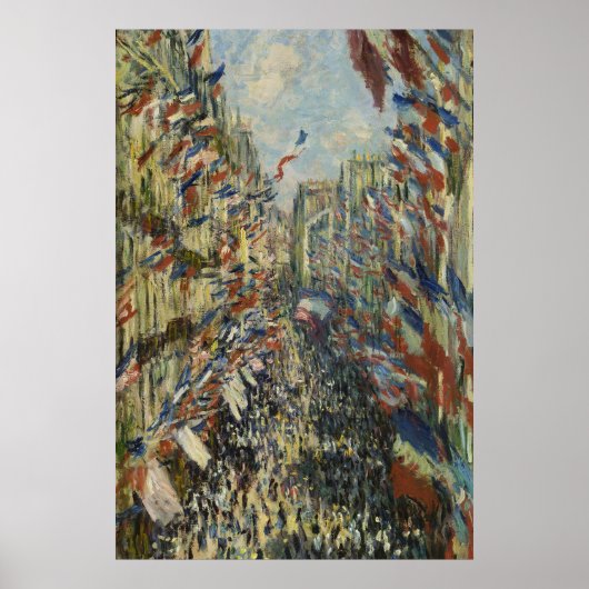 Vintage Monet Franse Vlag Parijs Straatkunst Poster (Voorkant)