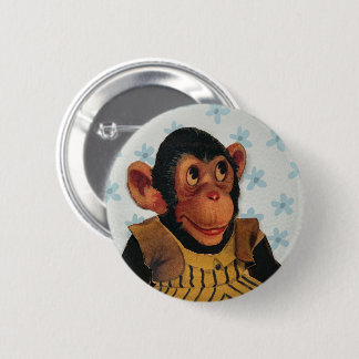 Vintage Monkey design Old Paper Doll Cartoon Ronde Button 5,7 Cm
