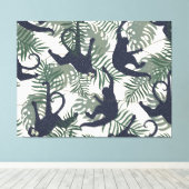 Vintage Monkey Pattern Canvas Afdruk (Insitu (Houten vloer))