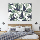 Vintage Monkey Pattern Canvas Afdruk (Insitu (Slaapkamer))