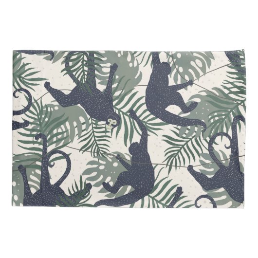 Vintage Monkey Pattern Kussensloop (Achterkant)