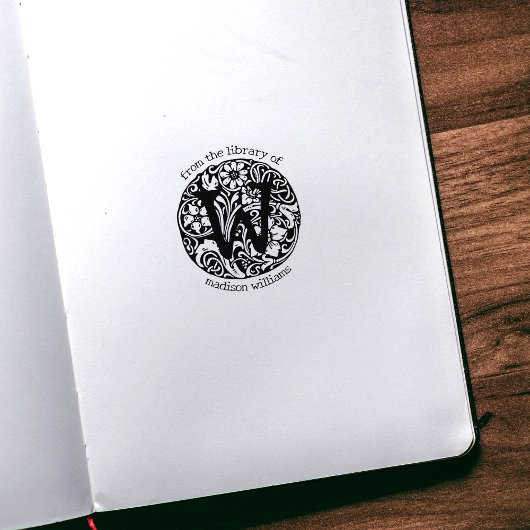 Vintage Monogram Bloemen Uit de Bibliotheek Van  Rubberstempel