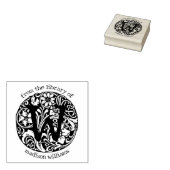 Vintage Monogram Bloemen Van de Bibliotheek Van Rubberstempel (Gestempeld)