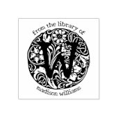 Vintage Monogram Bloemen Van de Bibliotheek Van Rubberstempel (Afrduk)
