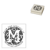 Vintage Monogram Bloemen Van de Bibliotheek Van  Rubberstempel (Gestempeld)