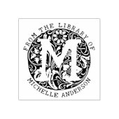 Vintage Monogram Bloemen Van de Bibliotheek Van  Rubberstempel (Afrduk)