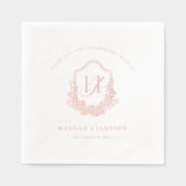 Vintage Monogram | Bloemrijke Boho Bruiloft Folie Servetten (Voorkant)