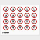 Vintage Monogram - Cirkelsticker Ronde Sticker (Vel)