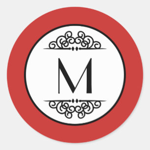 Vintage Monogram - Cirkelsticker Ronde Sticker