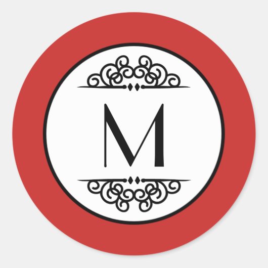 Vintage Monogram - Cirkelsticker Ronde Sticker (Voorkant)