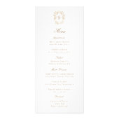 Vintage Monogram Crest Wedding Reception Menu Card (Voorkant)