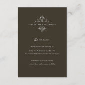 Vintage Monogram | Details bruiloftsgasten Informatiekaartje (Voorkant)