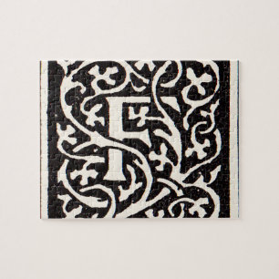 Vintage Monogram F Art Nouveau Letter Legpuzzel