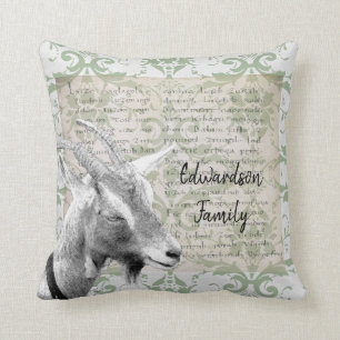 Vintage monogram familie Rustic Kussen