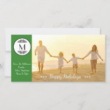 Vintage Monogram Groen - Fotokaart