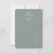 Vintage Monogram | Huwelijksreactie QR Code RSVP Kaartje (Voorkant)