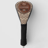 Vintage Monogram Initiaal Chevron Golfheadcover (Voorkant)