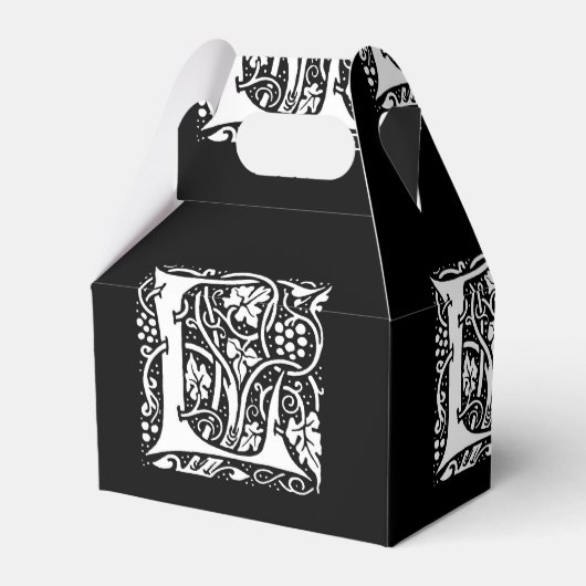 Vintage Monogram L Art Nouveau Bedankdoosjes (Voorkant Zijde)