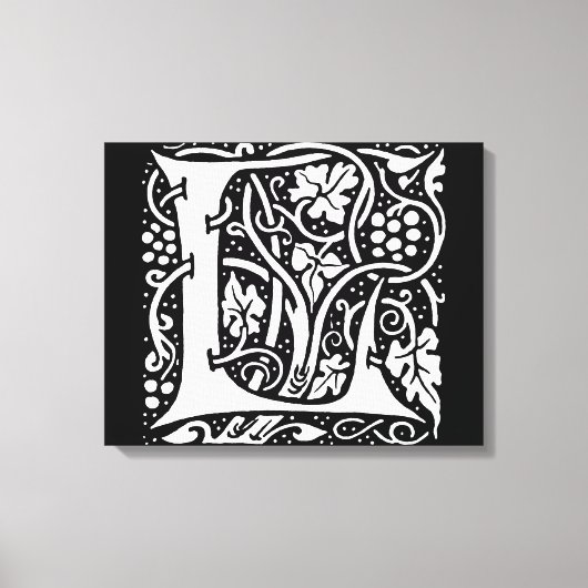 Vintage Monogram L Art Nouveau Canvas Afdruk (Voorkant)