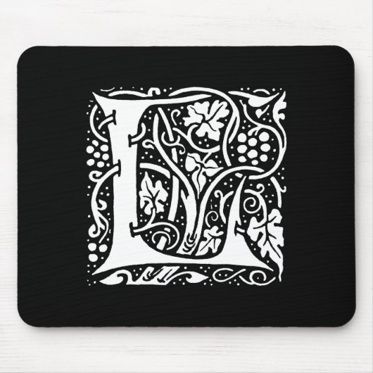 Vintage Monogram L Art Nouveau Muismat (Voorkant)
