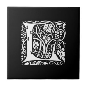 Vintage Monogram L Art Nouveau  Tegeltje