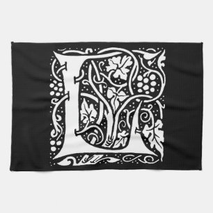 Vintage Monogram L Art Nouveau Theedoek