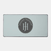 Vintage Monogram Name Logo Smoky Blue Green Bureaumat (Voorkant)