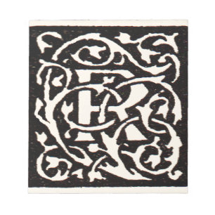 Vintage Monogram R Art Nouveau Notitieblok
