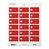 Vintage Monogram Rood - Adreslabel Etiket (Full Sheet)