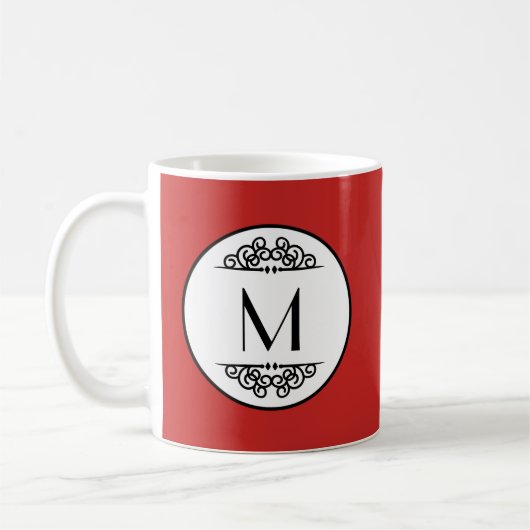 Vintage Monogram Rood - Mok (Links)