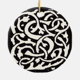 Vintage Monogram S Art Nouveau Letter Keramisch Ornament